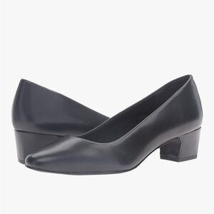 Easy Street Classic Black Low Block Heel Pumps - Women's